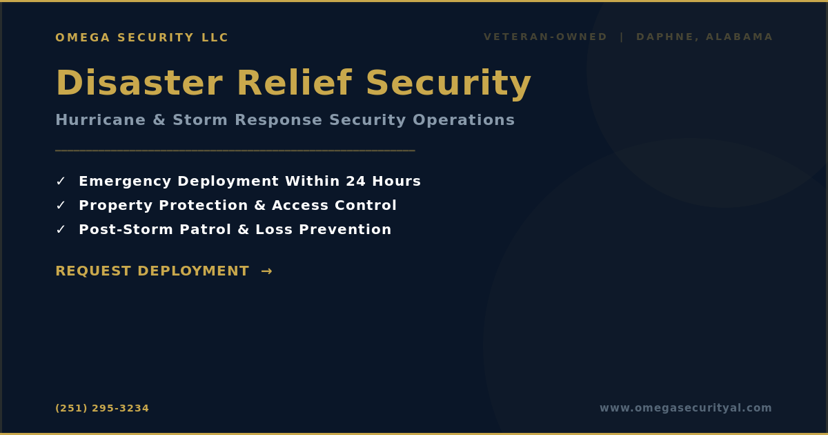 Disaster Relief Security | Hurricane Response | Omega Security